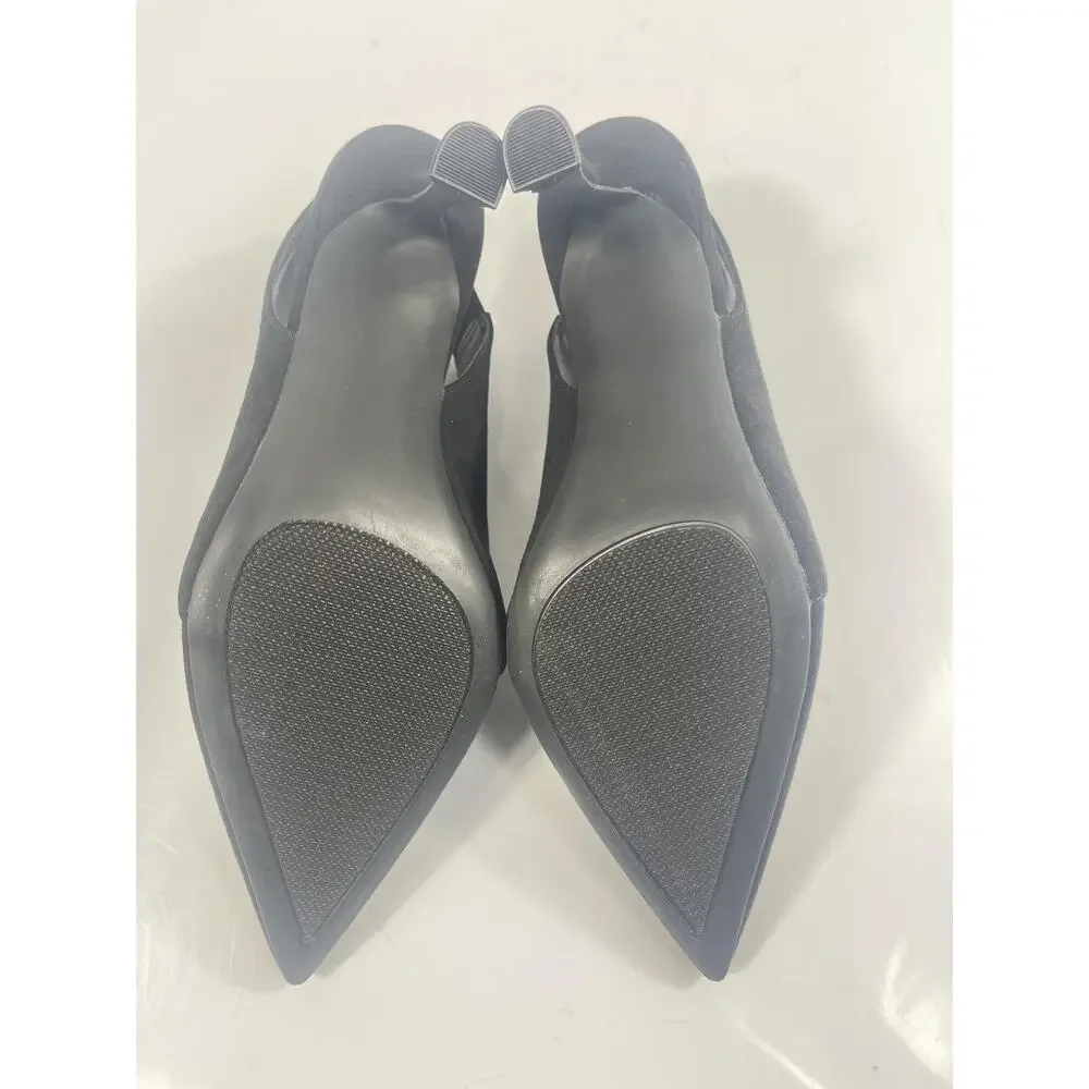 Jones New York Shoes Womens Size 7.5 Black JNY-MODAN Slingback Pointed Toe Heels - Picture 8 of 10